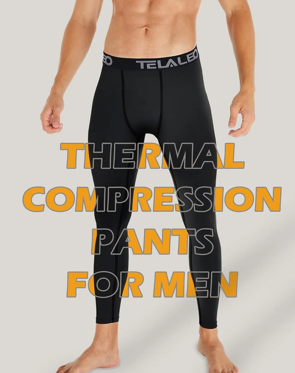 5 or 4 Pack Men's Thermal Compression Pants Fleece Lined Sports Tights Athletic Leggings Cold Weather Baselayer Winter Gear
