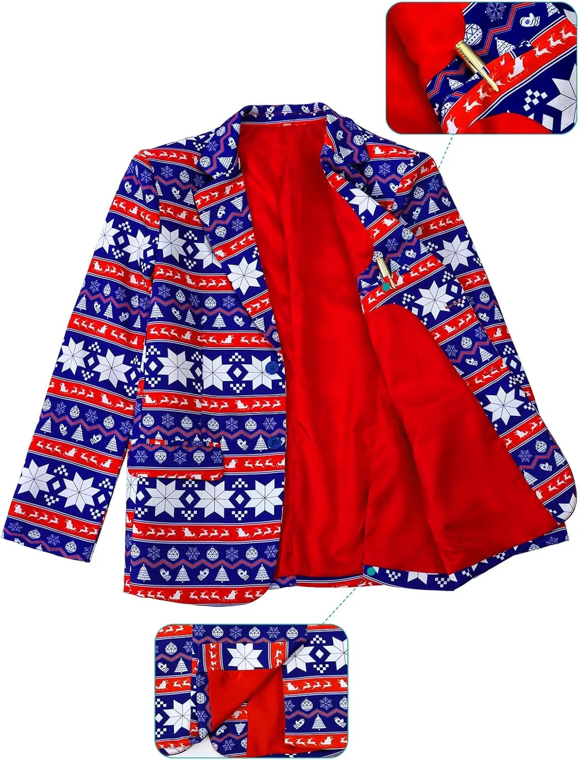 A&J DESIGN Boys Funny Print Suit for 6-16 Years