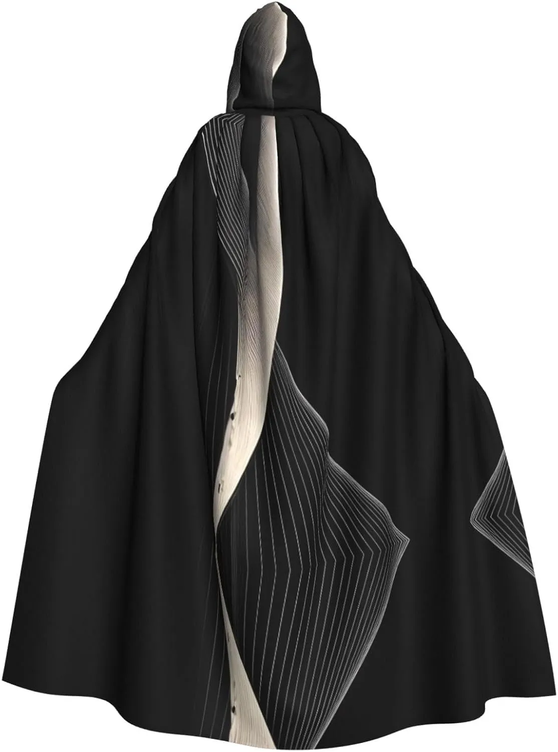 Abstract curves Prints Hooded Cloak for Halloween, Role-Playing, and Costume Parties