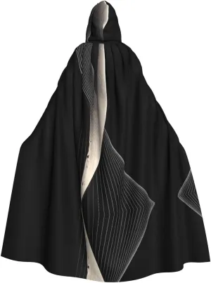 Abstract curves Prints Hooded Cloak for Halloween, Role-Playing, and Costume Parties