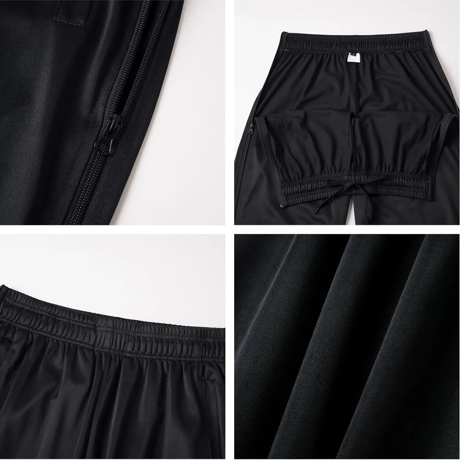 AIFARLD Tear Away Pants for Men Side Zippers Mens Sweatpants with Pockets for Basketball Knee/Leg Post-Surgery