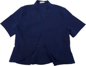 Allegra K Casual Business Cropped Blazer for Women's Short Sleeve Collarless Open Front Cardigan Work Jacket Shrug