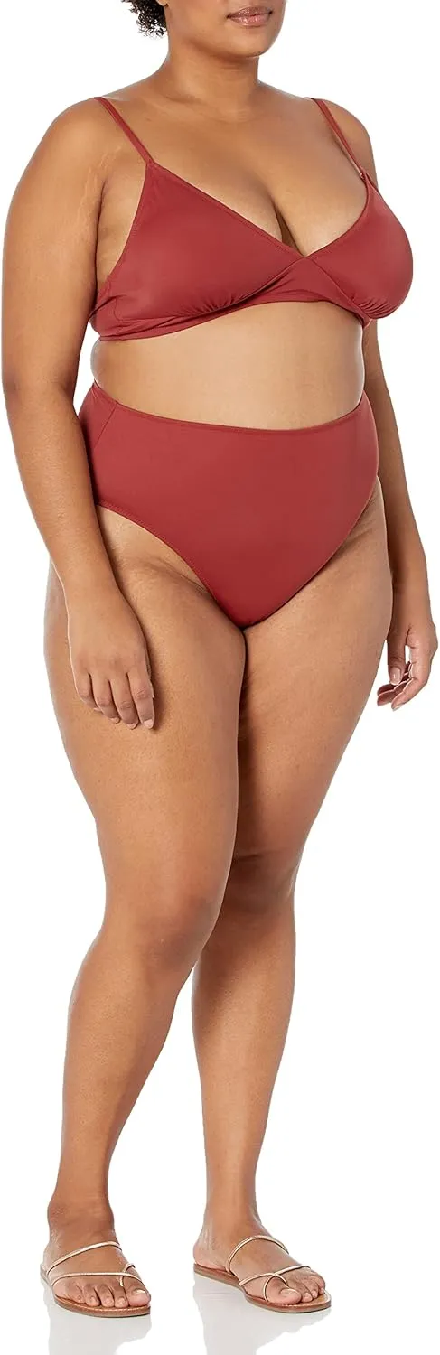 Amazon Essentials Women's High Waist High Leg Bikini Bottom