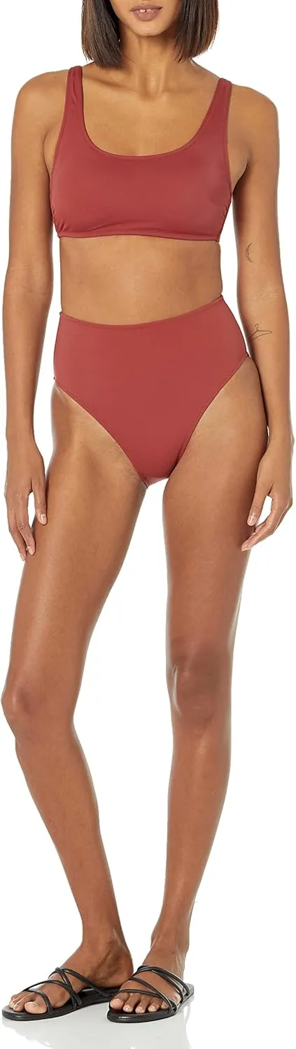 Amazon Essentials Women's High Waist High Leg Bikini Bottom