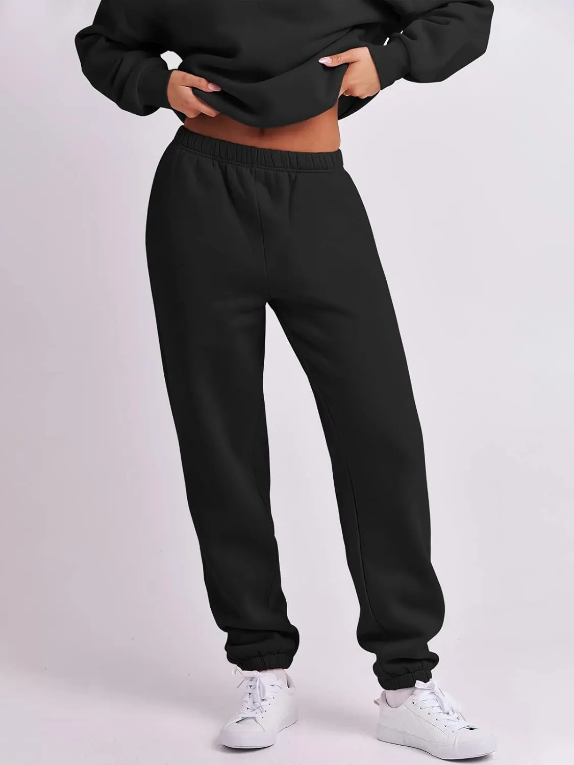 ANRABESS Women 2 Piece Outfits Sweatsuit Oversized Half Zip Sweatshirt Jogger Sweatpants Tracksuit Lounge Set 2024 Clothes