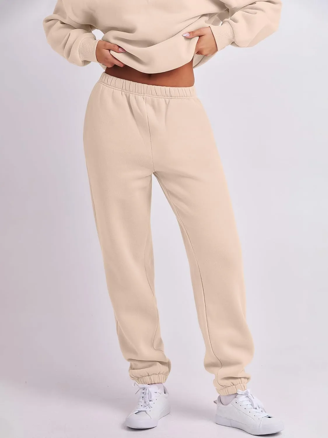 ANRABESS Women 2 Piece Outfits Sweatsuit Oversized Half Zip Sweatshirt Jogger Sweatpants Tracksuit Lounge Set 2024 Clothes