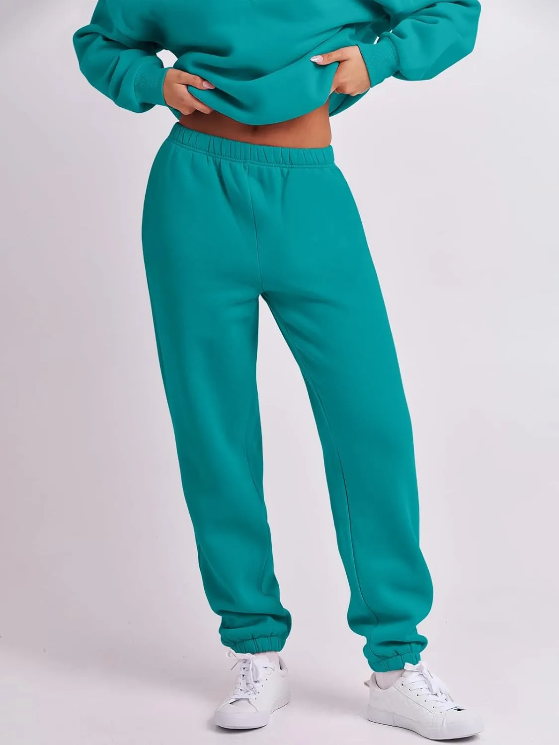 ANRABESS Women 2 Piece Outfits Sweatsuit Oversized Half Zip Sweatshirt Jogger Sweatpants Tracksuit Lounge Set 2024 Clothes