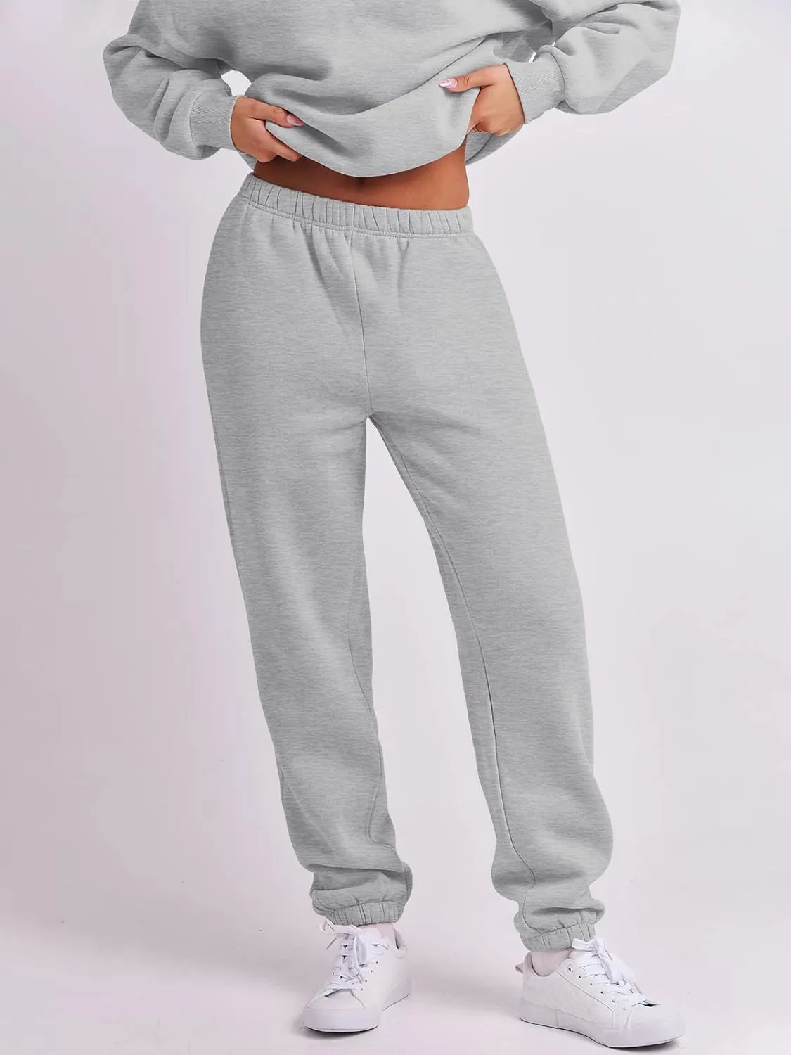 ANRABESS Women 2 Piece Outfits Sweatsuit Oversized Half Zip Sweatshirt Jogger Sweatpants Tracksuit Lounge Set 2025 Clothes