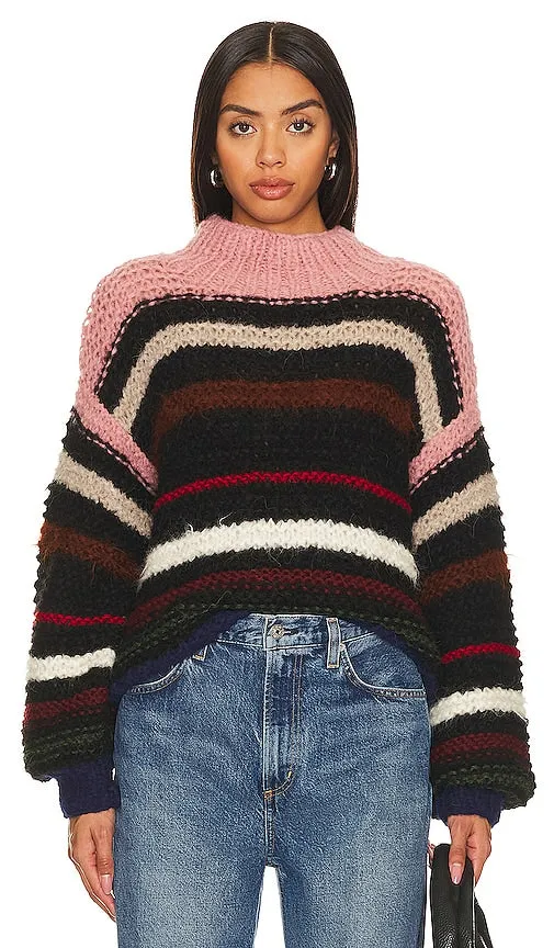 AYNI Yanakay Sweater in Black,Rose