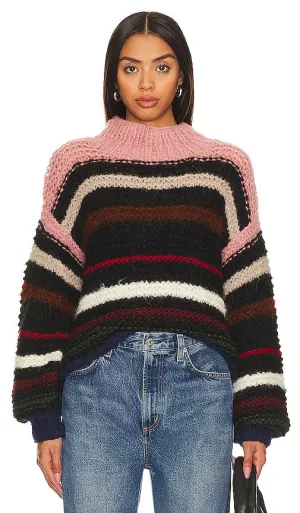 AYNI Yanakay Sweater in Black,Rose