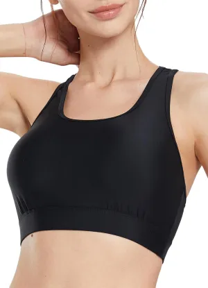 baleaf Women's UPF 50  Swim Bra Modest Bikini Top Quick Dry Workout Sport Bra Under Rash Guard