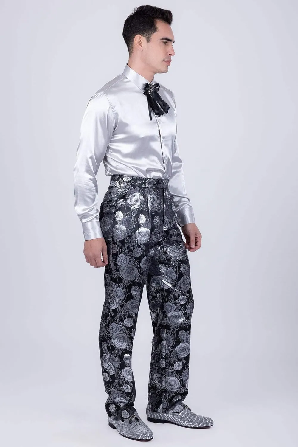 Barabas Men's Floral Slim Fit Chino Dress Pants 5CP02