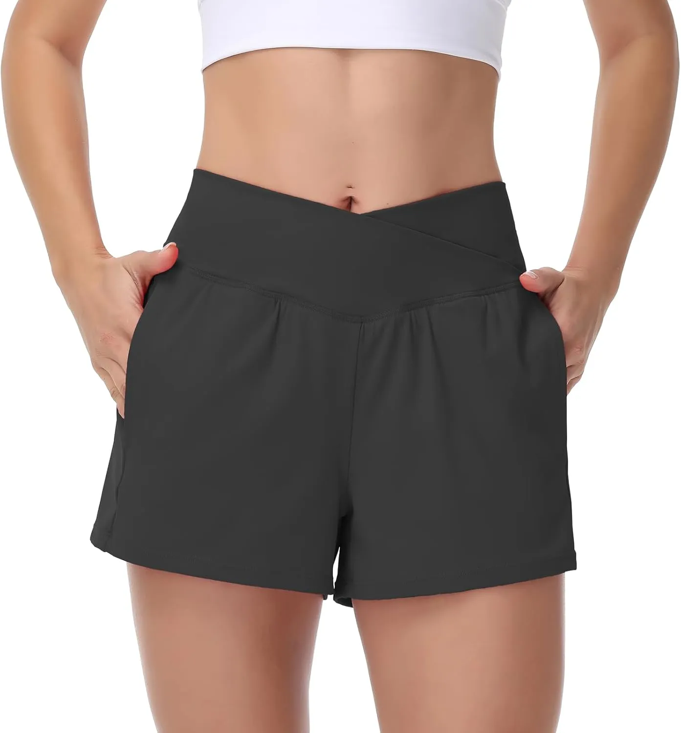 Blaosn Flowy Athletic Shorts for Women Workout Running Gym Yoga Sweat Short Pants with Pockets Cute Clothes Summer Outfits