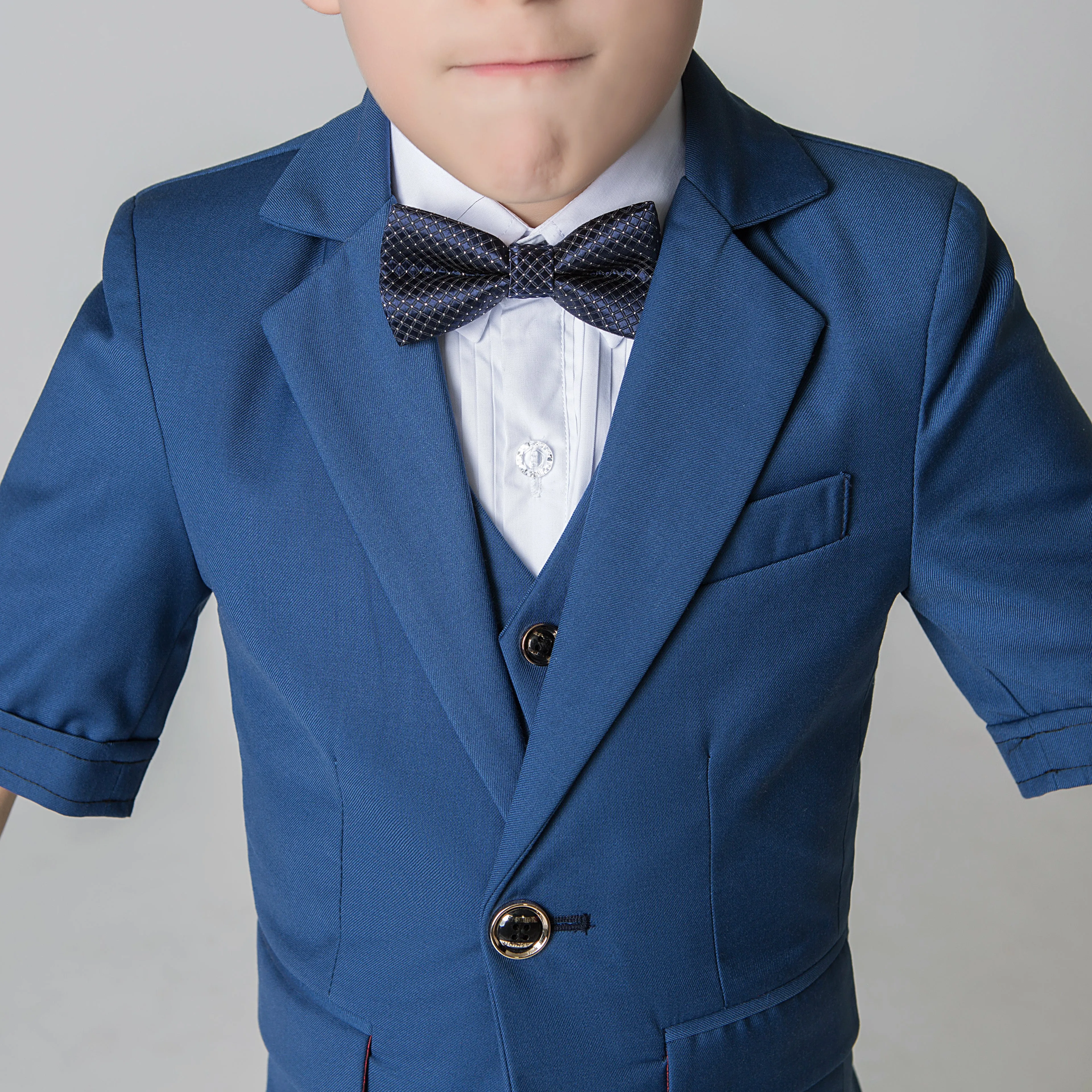 Blue Fit Formal Party Wedding 4 Piece Suit