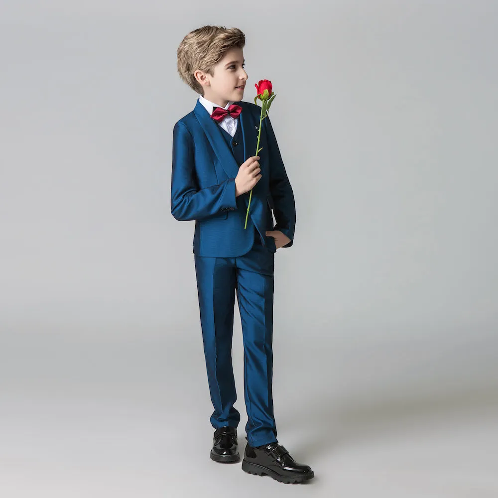 Blue Formal Classic 5 Piece Kids Boys Suits