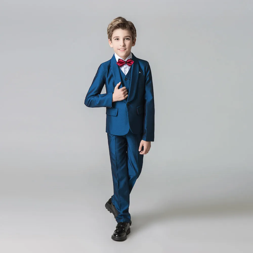 Blue Formal Classic 5 Piece Kids Boys Suits