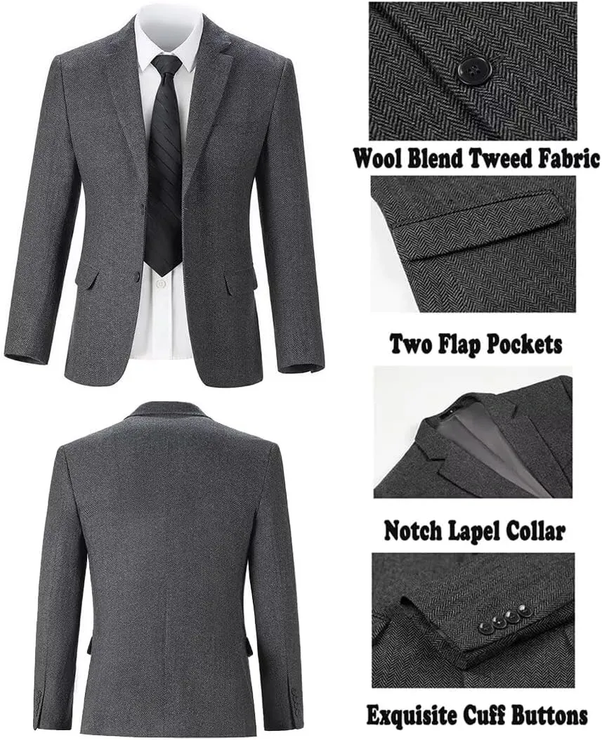Boys Tweed Suit 3 Piece Tuxedo Suit for Boys Two Button Suits Jackets Vest Pants Set for Kid