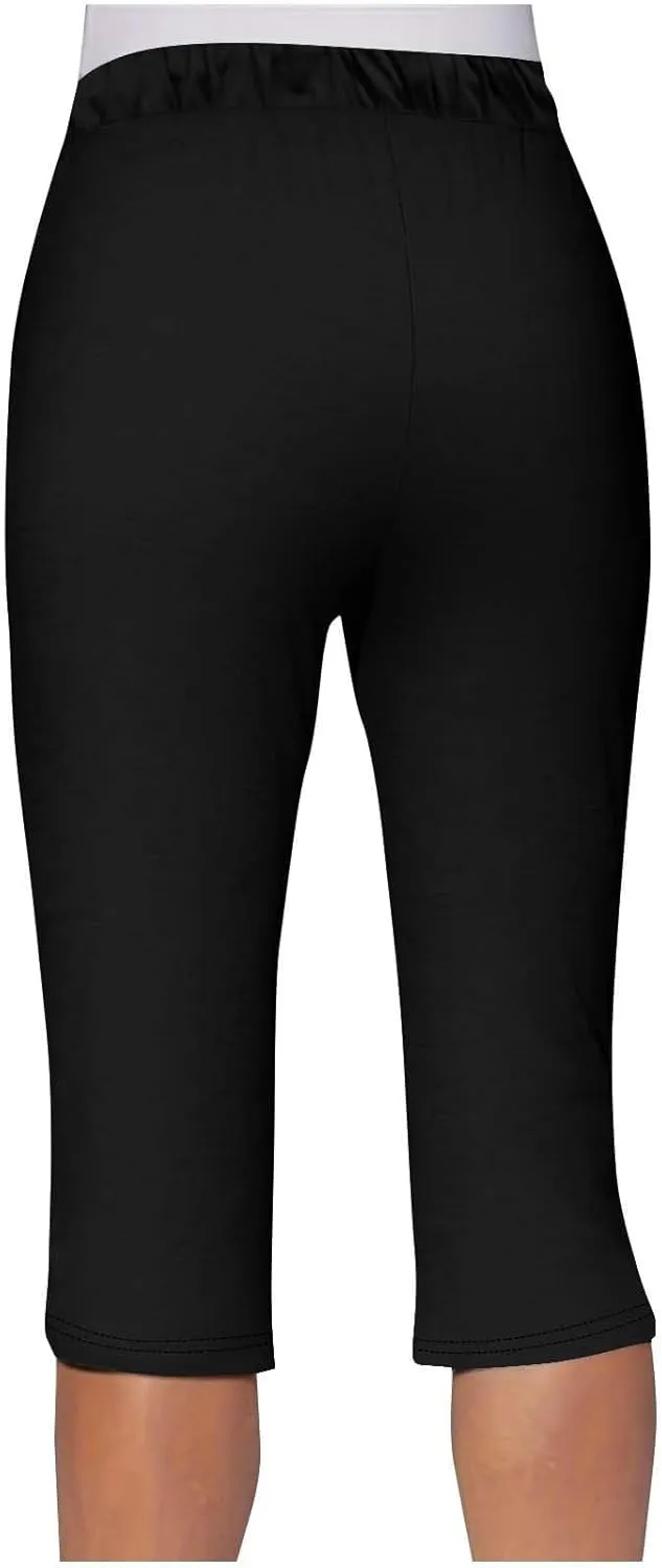 Capri Leggings for Women Knee Length Petite 2025 Summer High Waisted Athletic Workout Yoga Pants with Pockets