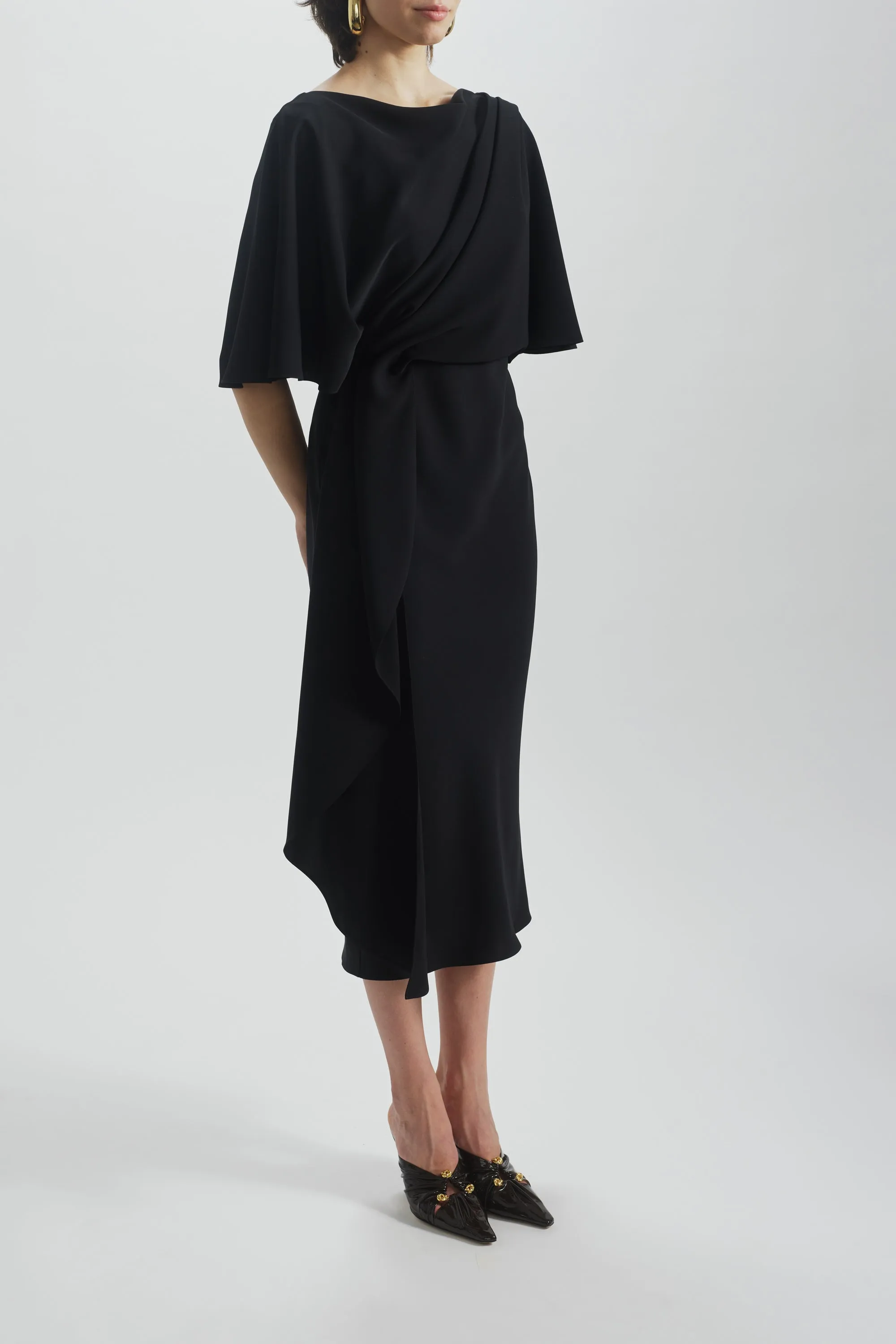 Cascading Drape Dress