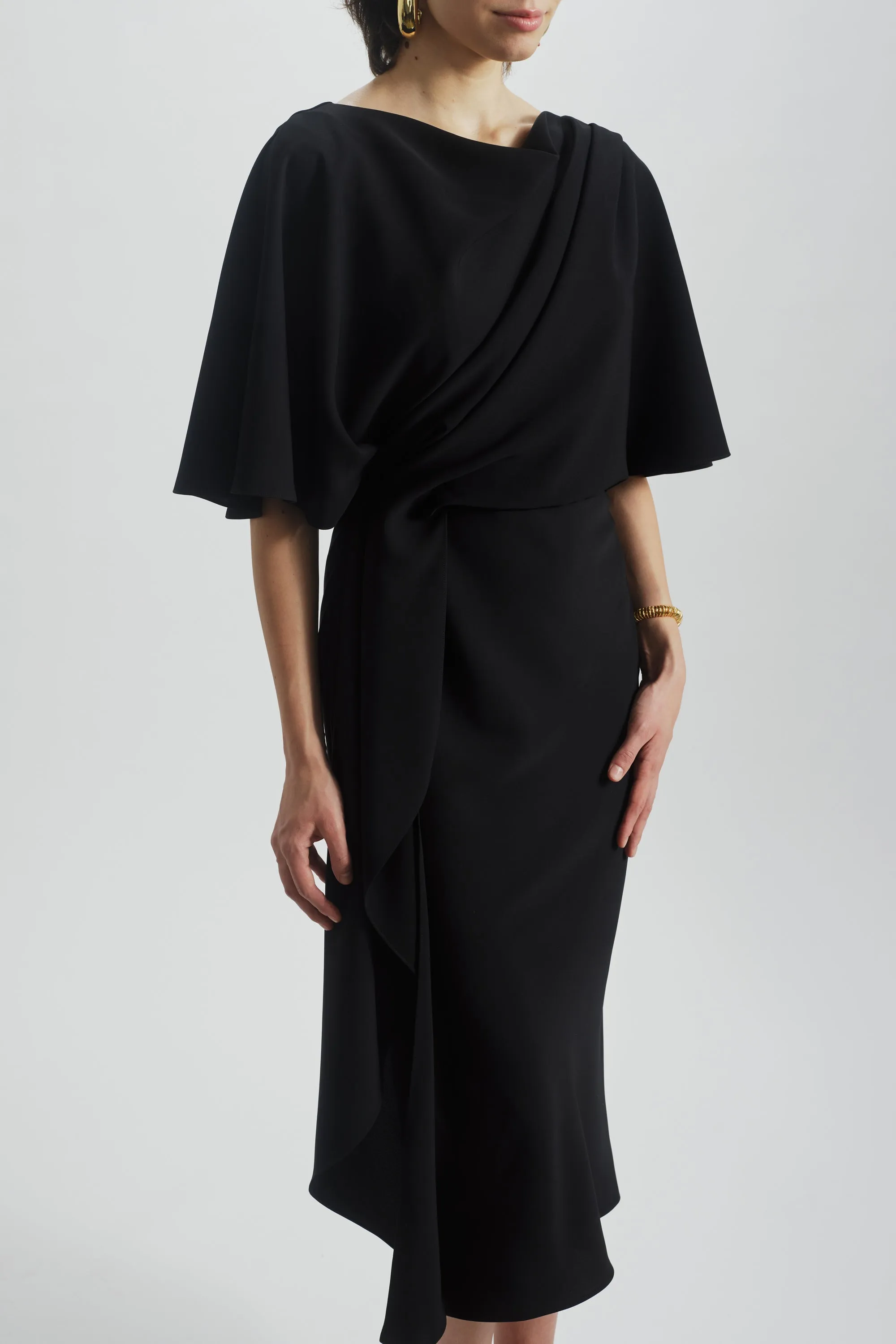 Cascading Drape Dress