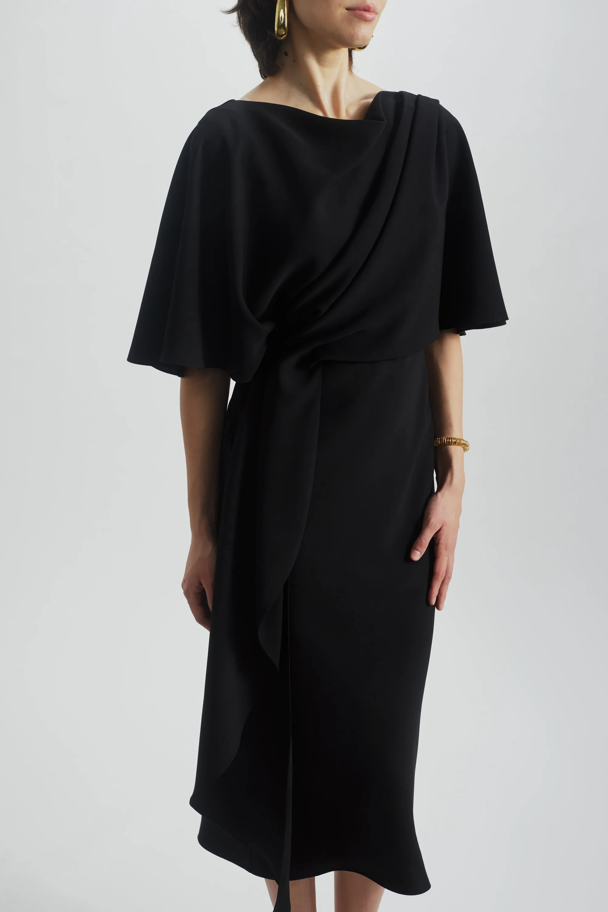 Cascading Drape Dress
