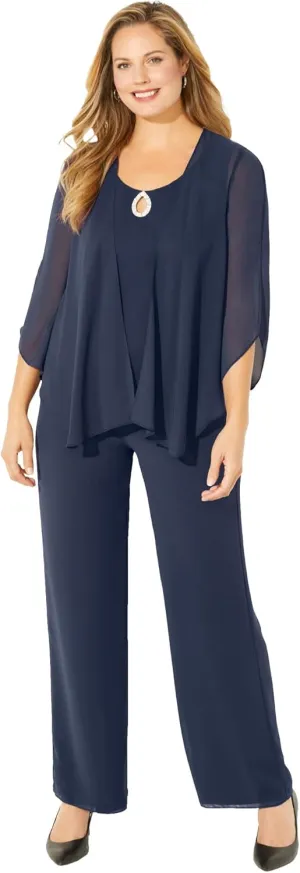 Catherines Women's Plus Size Accolades Georgette Pant Set