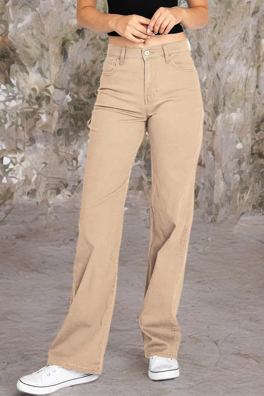 Celebrity Pink Women's Juniors High Rise Skater Wide Straight-Leg Pants