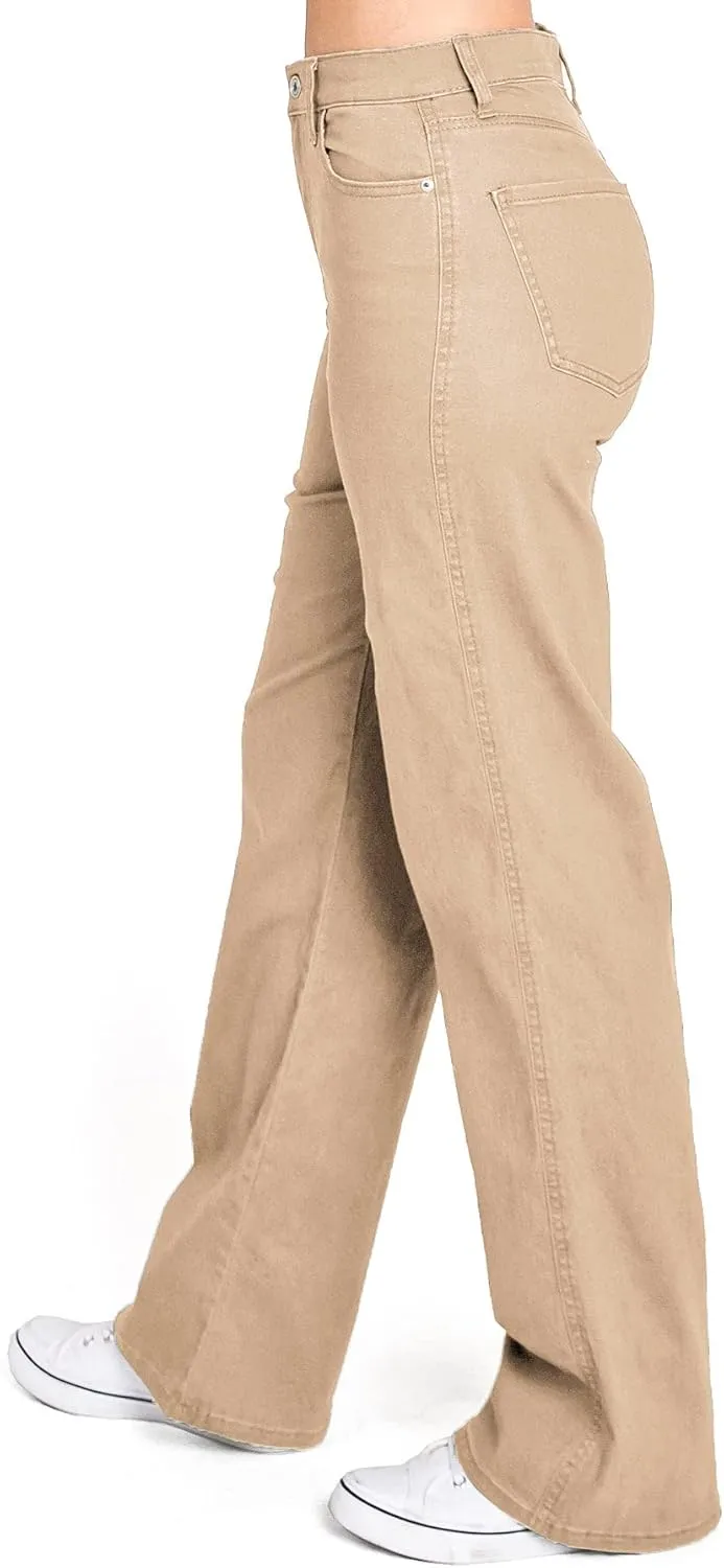 Celebrity Pink Women's Juniors High Rise Skater Wide Straight-Leg Pants