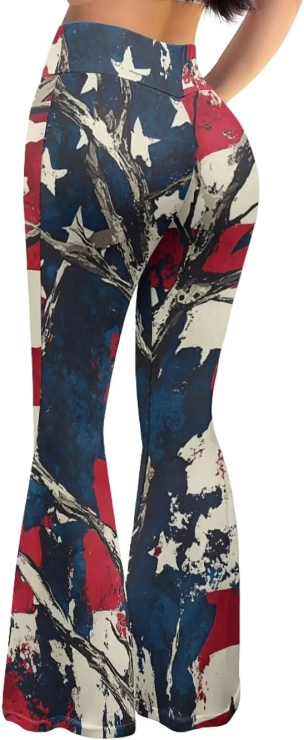 Christmas Flare Yoga Pants for Women High Waist Tummy Control Yoga Leggings Bootcut Workout PantS-2Xl