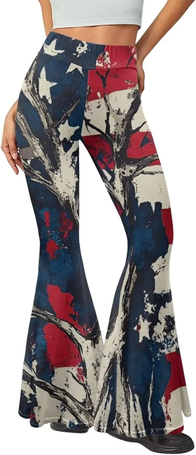 Christmas Flare Yoga Pants for Women High Waist Tummy Control Yoga Leggings Bootcut Workout PantS-2Xl