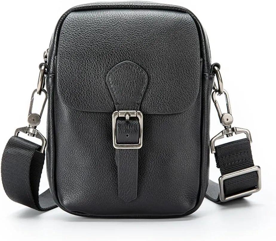 Classic Fashion Men Oblique Span Baotou Layer Cowhide Shoulder Men Vintage Old Leather Casual Texture