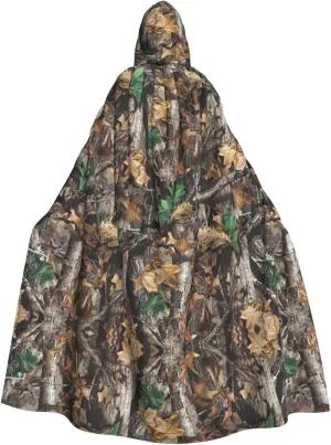 Cold Tree Camouflage Print Carnival Decorations Style Hooded Cloak For Costume Parties Cosplay Witch Costumes