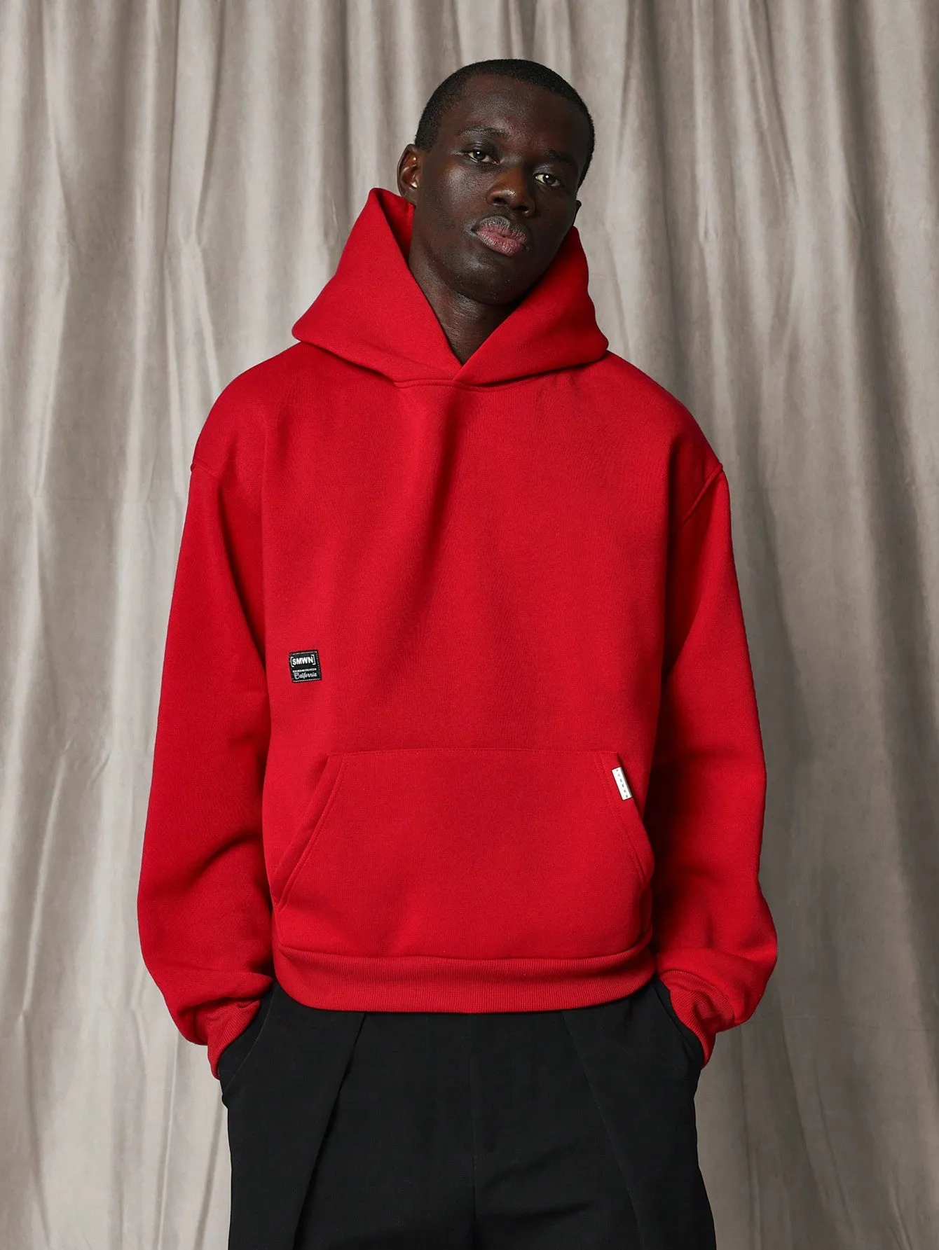 Crop Fit Overhead Hoodie With Slogan Graphic Print & Label