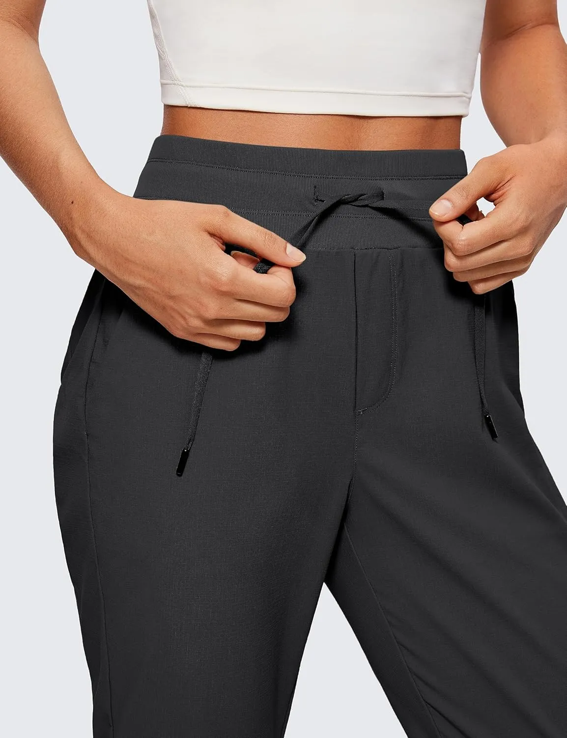 CRZ YOGA Athletic High Waisted Joggers for Women 27.5" - Lightweight Workout Travel Casual Outdoor Hiking Pants with Pockets