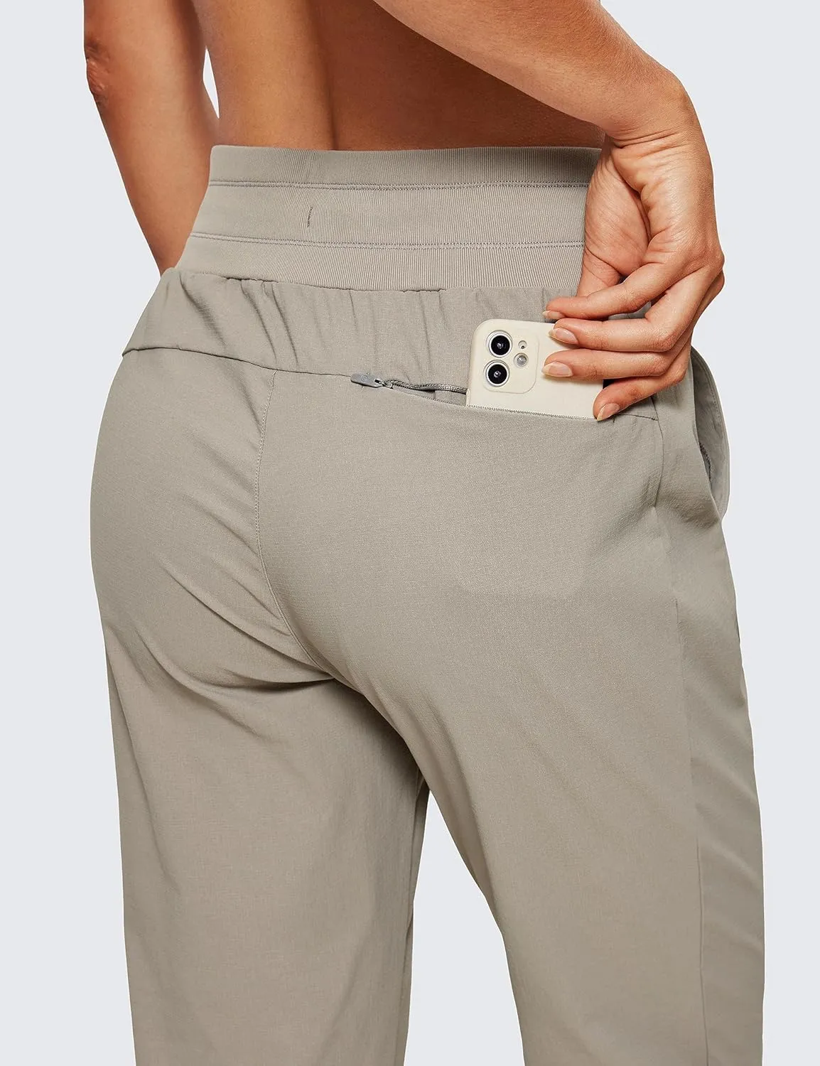 CRZ YOGA Athletic High Waisted Joggers for Women 27.5" - Lightweight Workout Travel Casual Outdoor Hiking Pants with Pockets