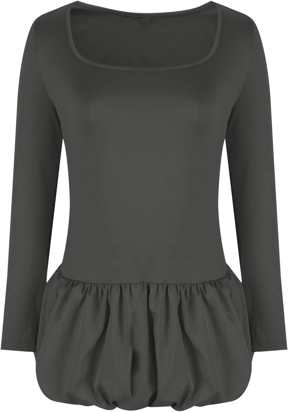 Cute Bubble Mini Dress for Women Slim Fit Scoop Neck Tops Patchwork Dresses Long Sleeve Y2K Color Block Short Dress