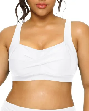 Daci Women Plus Size Push up Bikini Top Only Full Coverage Swimsuit Tops Twist Front Bathing Suit Bra for Large Bust
