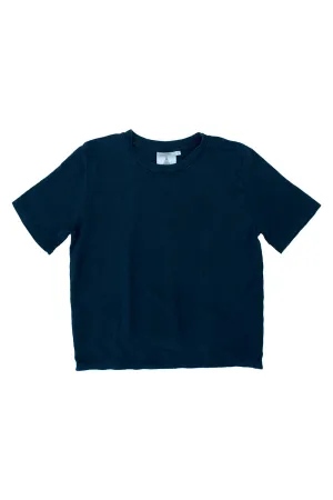 DAKOTA HEMP CROPPED TEE - NAVY