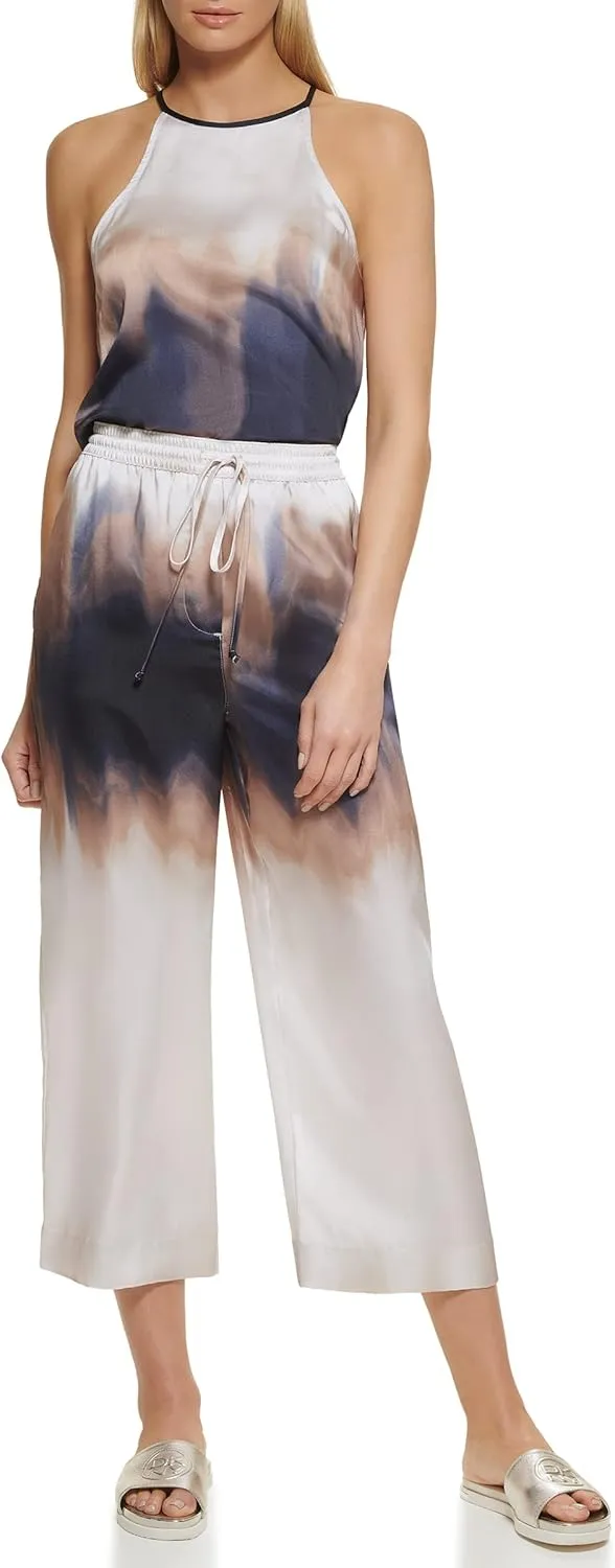 DKNY Women's Wide Leg Cropped Everyday Pant