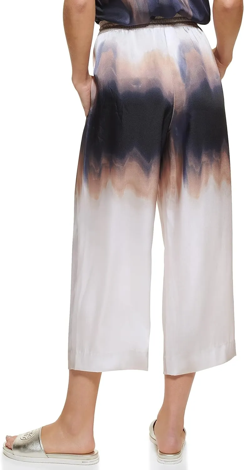 DKNY Women's Wide Leg Cropped Everyday Pant
