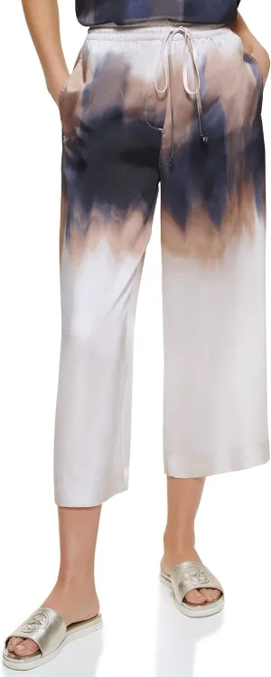 DKNY Women's Wide Leg Cropped Everyday Pant