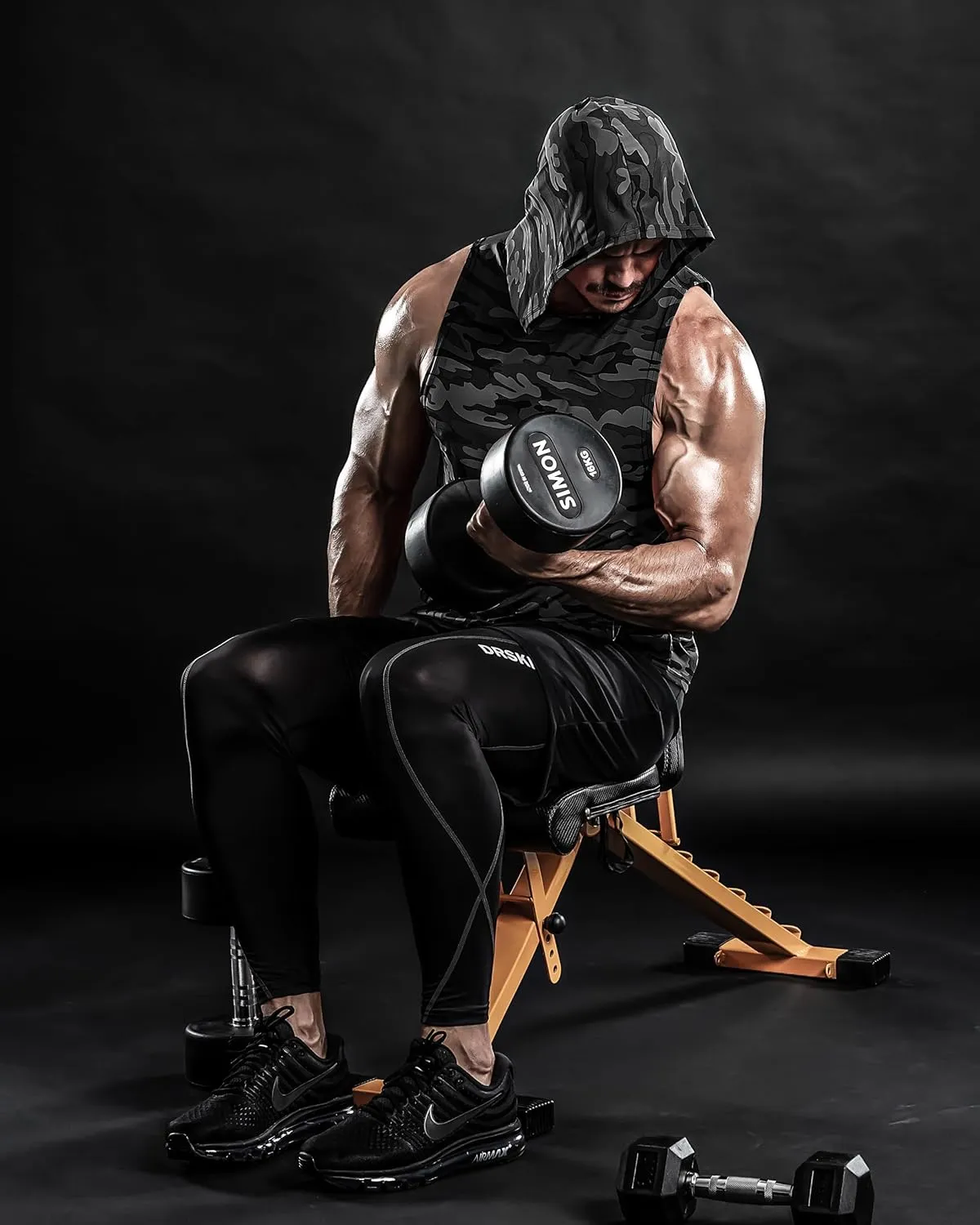 DRSKIN 2 or 1 Pack Men's Hooded Tank Tops Bodybuilding Muscle Cut Off T Shirt Sleeveless Gym Training Hoodies Workout Dry