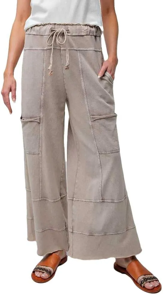 Easel Mineral Wash Knit Cargo Pants/M