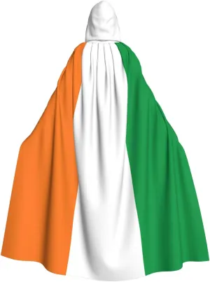 Flag of Ivory Coast Prints Hooded Cloak for Halloween, Role-Playing, and Costume Parties
