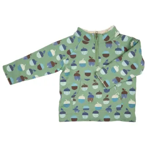 Fleece-Lined Top - Acorns, Green