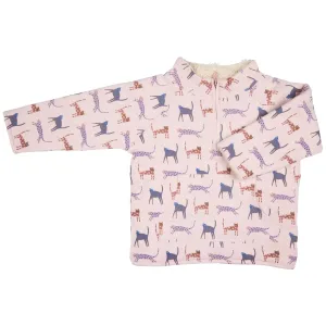 Fleece-Lined Top - Cats, Pink