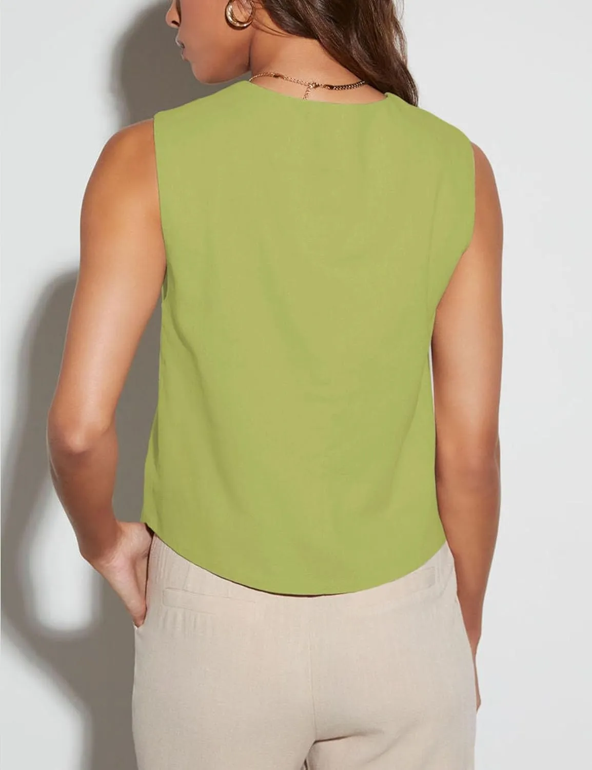 Floral Find Womens Casual Button Down Sleeveless Vest Fully Lined V Neck Business Jacket Waistcoat with Pocket