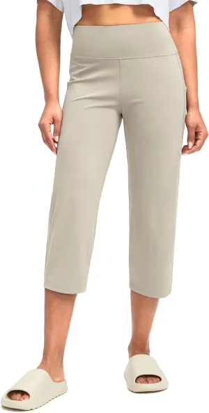 G Gradual Capri Pants for Women High Waist Workout Yoga Pants with Pockets Tummy Control Leggings Crop Straight