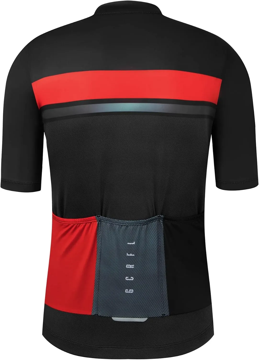GCRFL Cycling Jersey Men Shorts Sleeves Road Bike Jersey Bicycle Tops Shirt, Zipper Pocket UPF 50  Lightweight PRO Race Fit