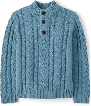 Gymboree Boys' and Toddler Quarter Button Cable Knit Pullover Sweater